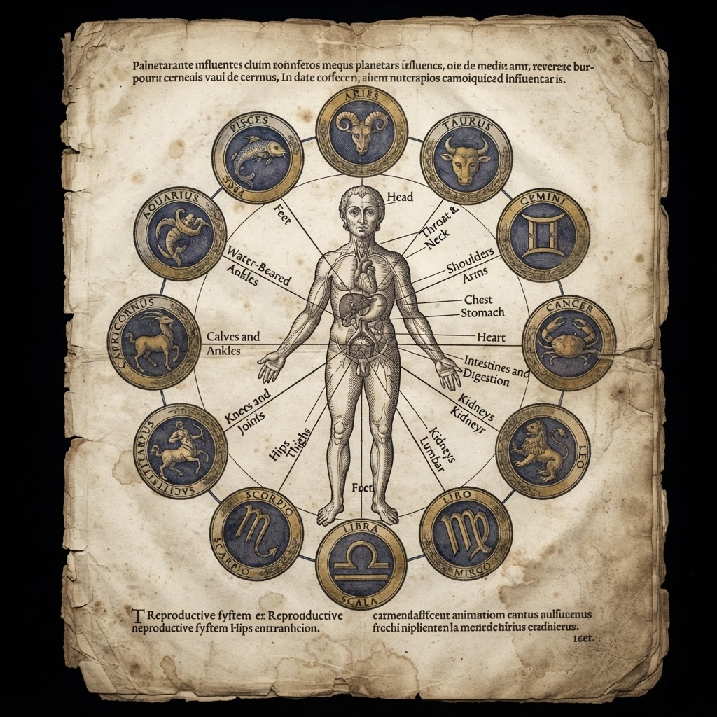 Astrologia Medica: Gök ve Beden adlı arşiv kaydına ait tarihi levha