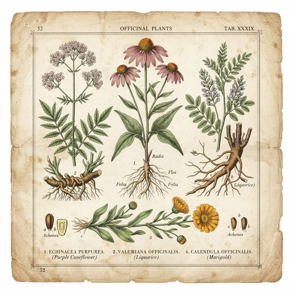 Flora Medicinalis: Çiçekli Devalar adlı arşiv kaydına ait tarihi levha